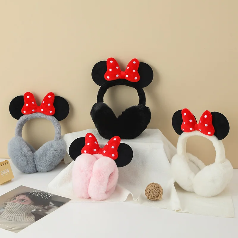 Warm Furry Ear Muffs Foldable Mouse Anime Peripheral Cartoon Bow Shape Autumn Winter Warm Plush Cold-proof Anti-freezing