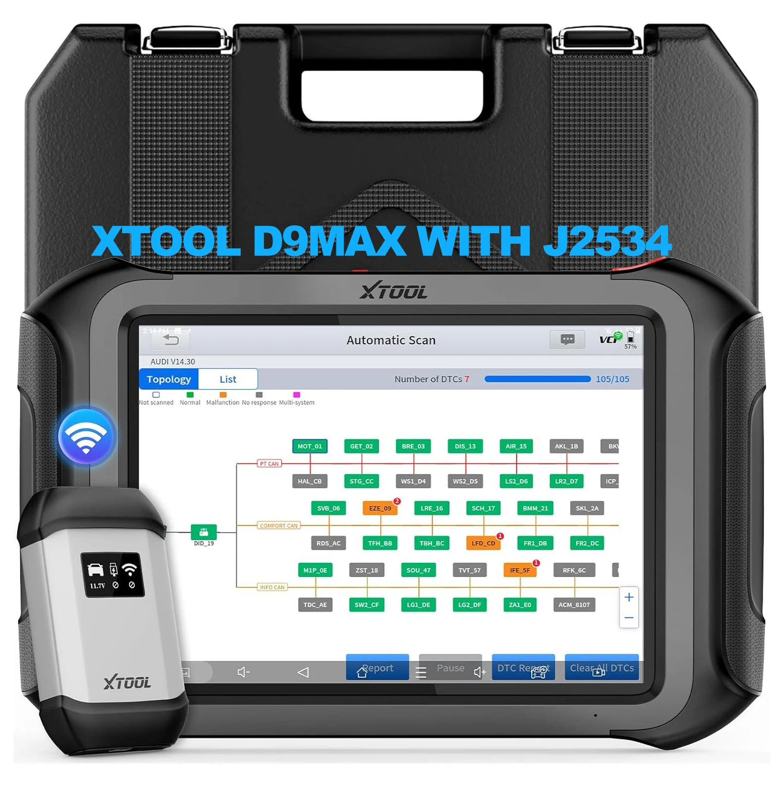USA Warehouse D9 MAX Professional Automotive Scanner 45+ Reset Car Ecu Programming Device Vehicle Programming Tool with J2534