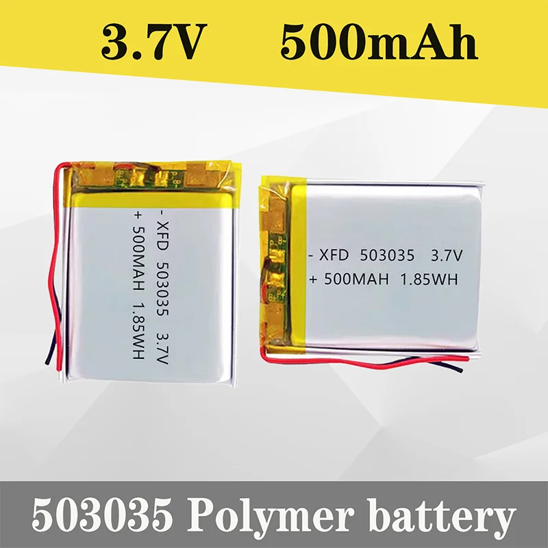 Image of 3,7 V 500 mAh Akku 503035 Lithium-Polymer-Batterien für Handy, Balance, Auto, Bluetooth-Headset, Haustiertrinker, Audio