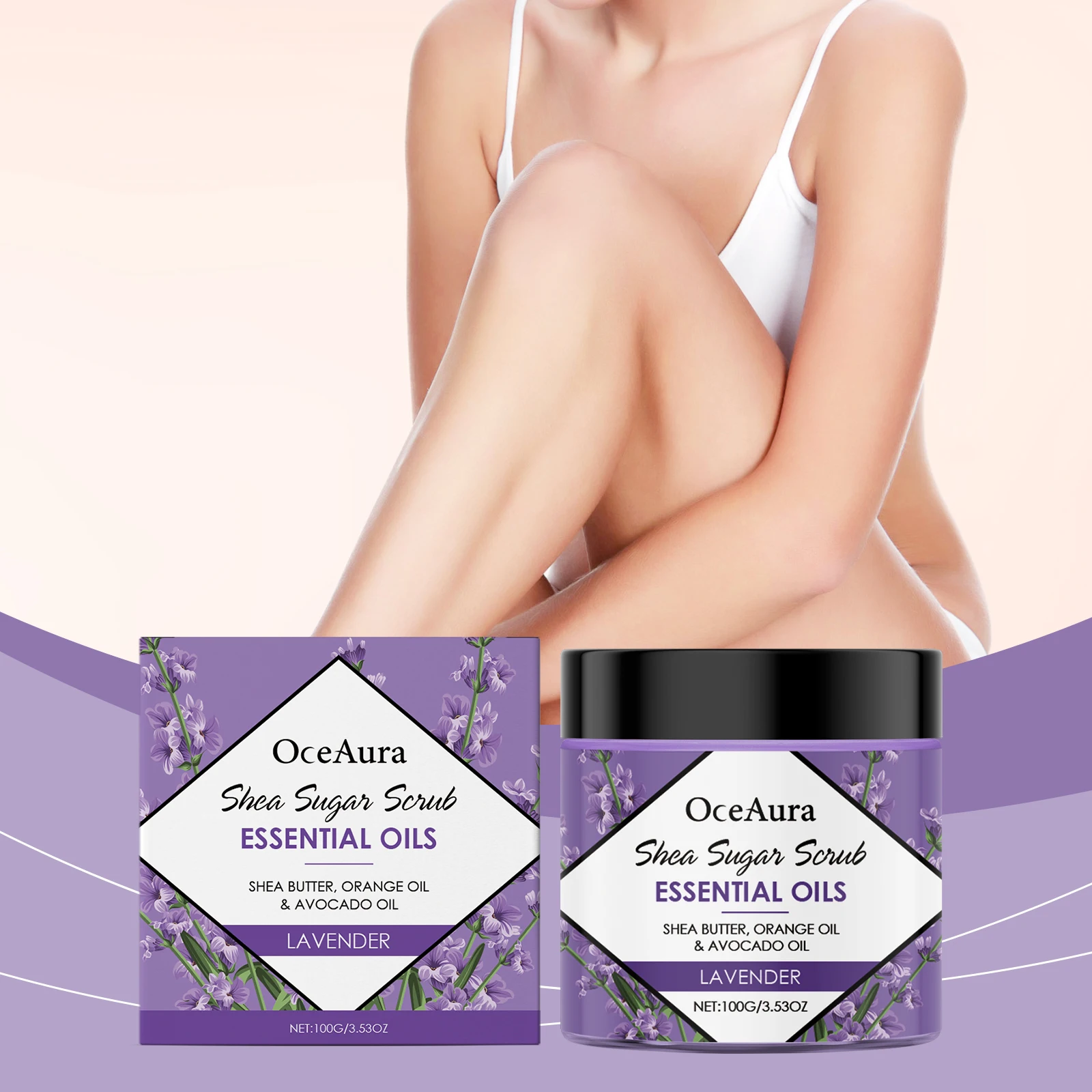 Lavender Exfoliating Scrub Massage Skin Deep Cleaning Body Smooth Skin Softening Keratin Unclog Pores Remove Dirt Fragrant Scrub