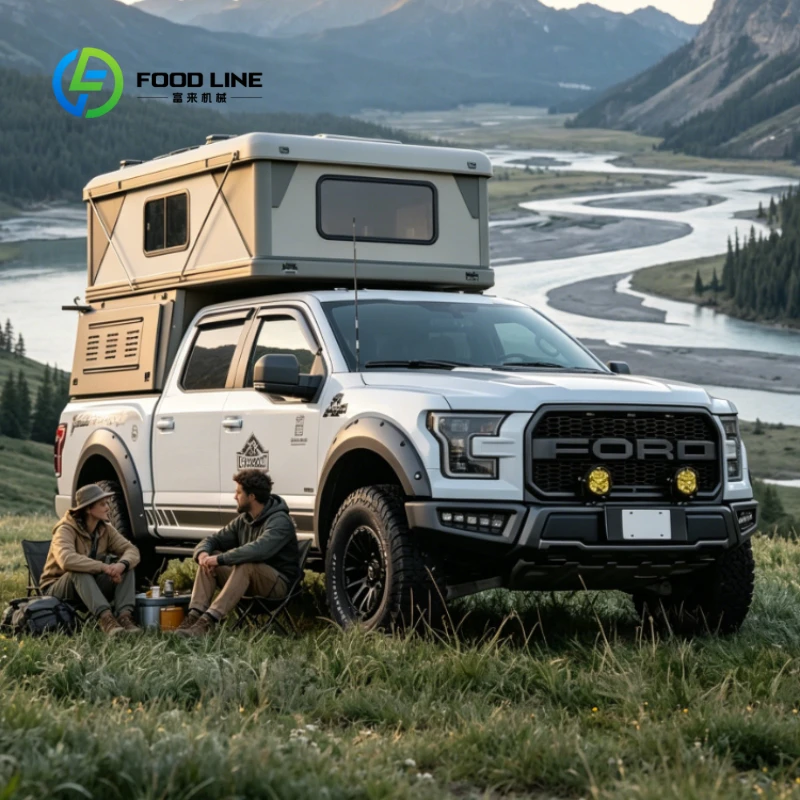 Customized Aluminum Hard Shell Roof Tent, Foldable High Hard Wall Pickup Camper Top for 4x4 Pickup Truck Self-Driving Camping