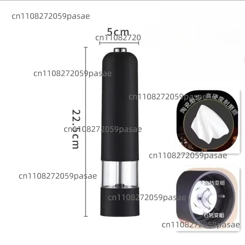 Pepper grinder  Fried steak seasoning jar Black pepper Electric sea salt grinder Cooking kitchen