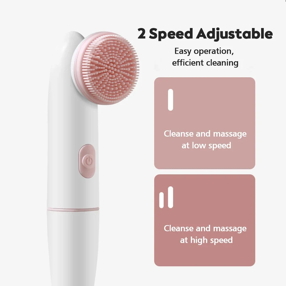 Electric Facial Cleaner Face Cleansing Brush Wash Machine Spa Skin Care Massager Blackhead Facial Silicone Cleanser Tools 2 IN 1