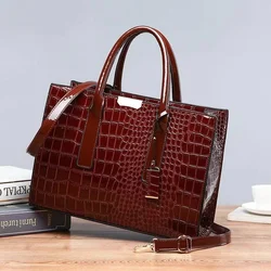 Crocodile Print Handbags for Women, Tote Bags, Adjustable Strap, Top Handle Bag, Large Capacity, Crossbody Bags, Work,