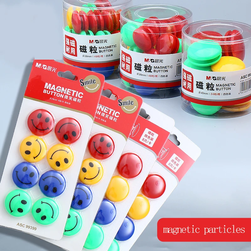 M&G magnetic tiles, magnetic particles, round design, suitable for whiteboards, refrigerators, schools, and office display notic