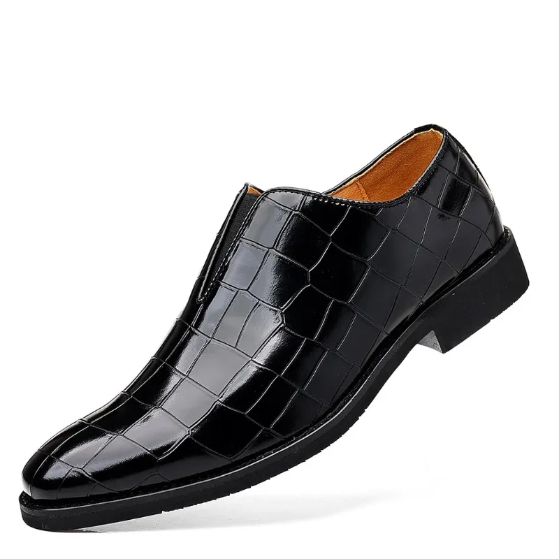

High Quality Stone Texture Casual Leather Shoes for Men Big Size Breathable Slip on Comfortable Male Footwear Zapatos De Hombre