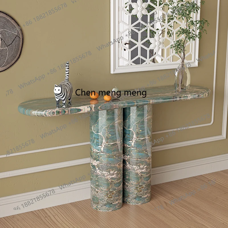 

Italian Style Light Luxury Marble Entryway Cabinet French Home Entryway Table Amazon Green Striped Case Ornament Entryway Table