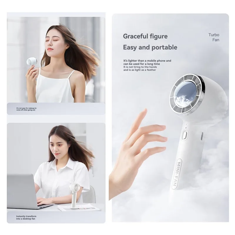 مروحة ABSQ-Mini المحمولة مع شحن USB، عملية صامتة، مبرد الهواء المحمول، مثالي لاستخدام طلاب المكتب للتخييم
