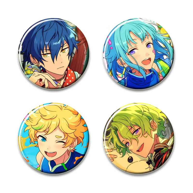 Ensemble Stars Brooches Rei Sakuma Hakaze Kaoru Lapel Pin Round Button Pins Backpack Clothes Jewelry Accesorios Cartoon Badge