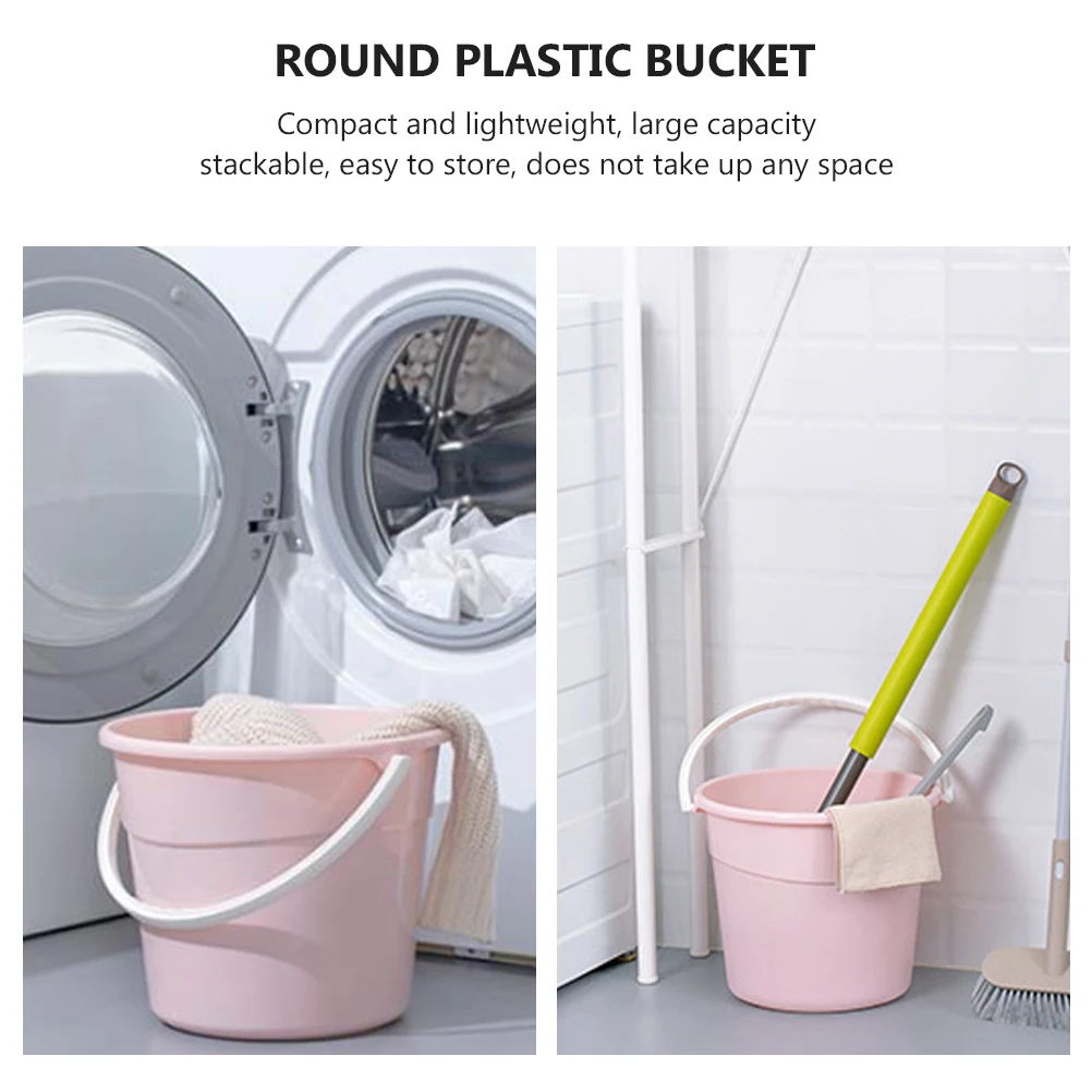 1 قطعة دلو غسيل السيارات حاوية المياه البلاستيكية المستديرة الثقيلة سطل قوي لتنظيف التطهير تخزين التخييم الصيد #4