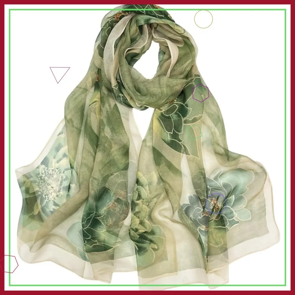 

Elegant Floral Lightweight Scarves for Women, Sunscreen Shawls