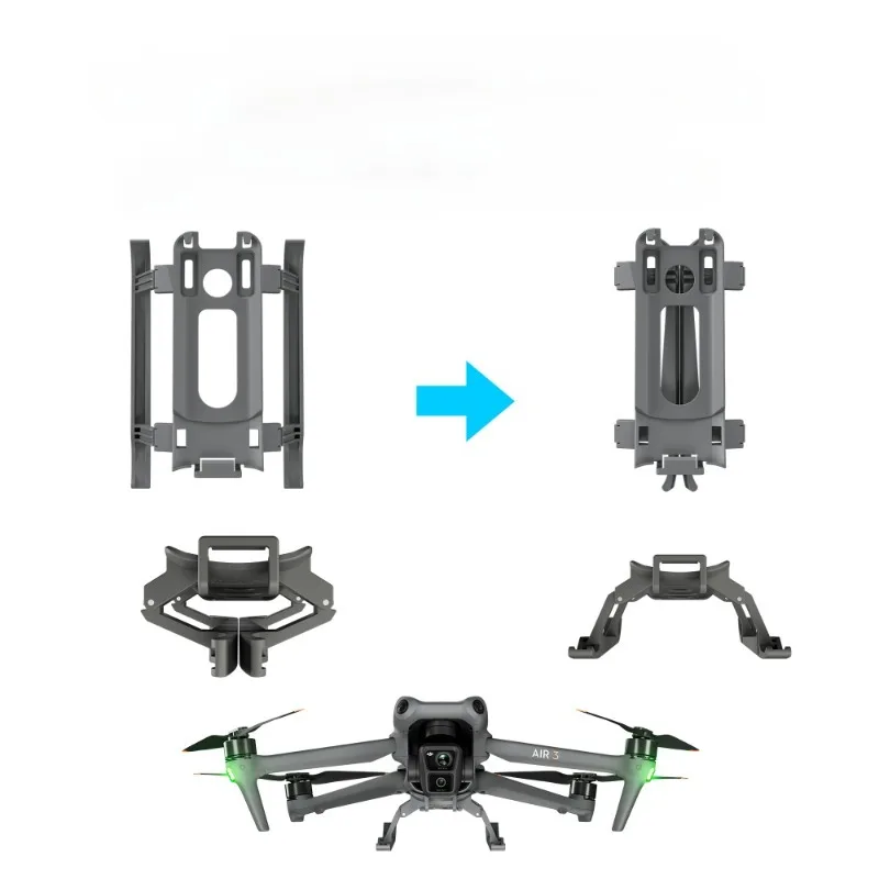 For DJI Air3 Elevated Landing Gear Anti Drop Cushion Training Stand Sled Folding Foot Stand Quick Disassembly and Assembly