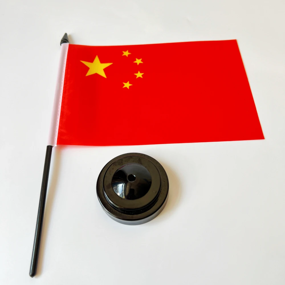 Bandera nacional de China para escritorio – Mástil y base incluidos - imagen 4