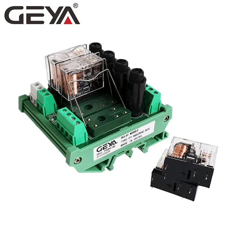 GEYA NGG2R 4Channel Relay Module OM Relay Board with Fuse Protection 1NO1NC 12V 24V AC/DC