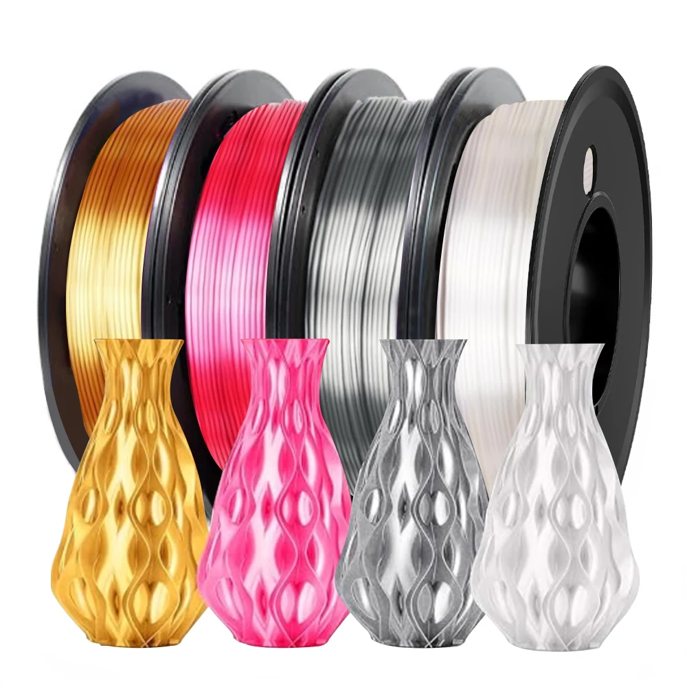 New 3D Printer PLA Filament 1.75mm 250g 1kg Silk Filament Shiney PLA Bundle 3D Print Material Filament Gold Silver Bronze