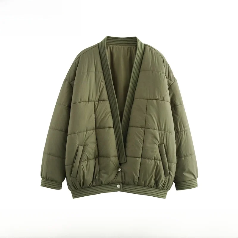 

Faionable Military een Loose Long Sve Cotton Jaet Women's Street Sle New Arrival Autumn 2025 Polyester Fiber