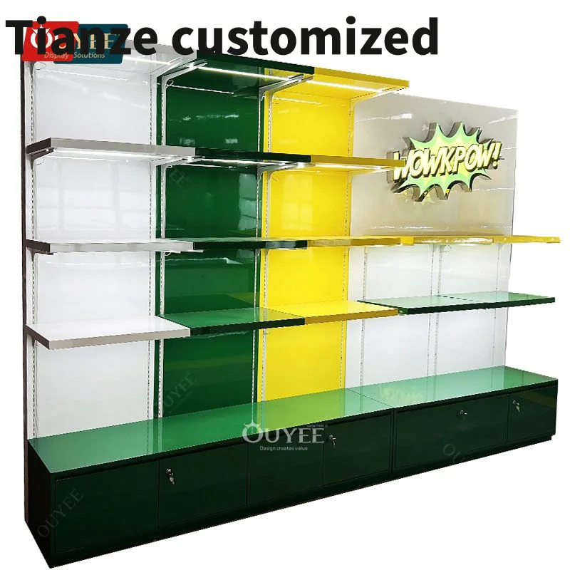 

Customized-Customized Smoke Showcase Design Shop Furniture Display Luxury Glass Display Display Rack Fixtures