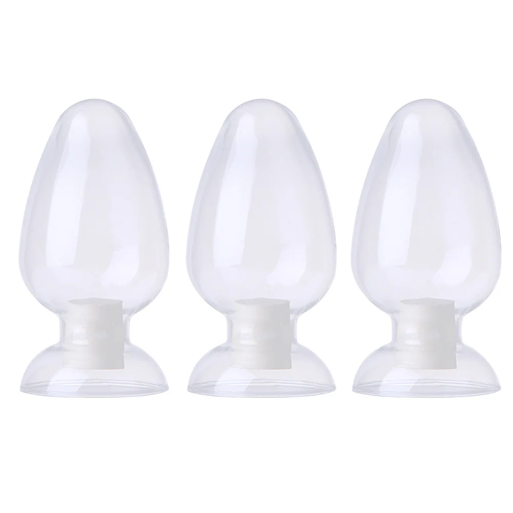 3Pcs Glass Conical Bottles Chicken Heart Shape Sample Display Bottle for Laboratory Specimen Storage and Study Exhibition