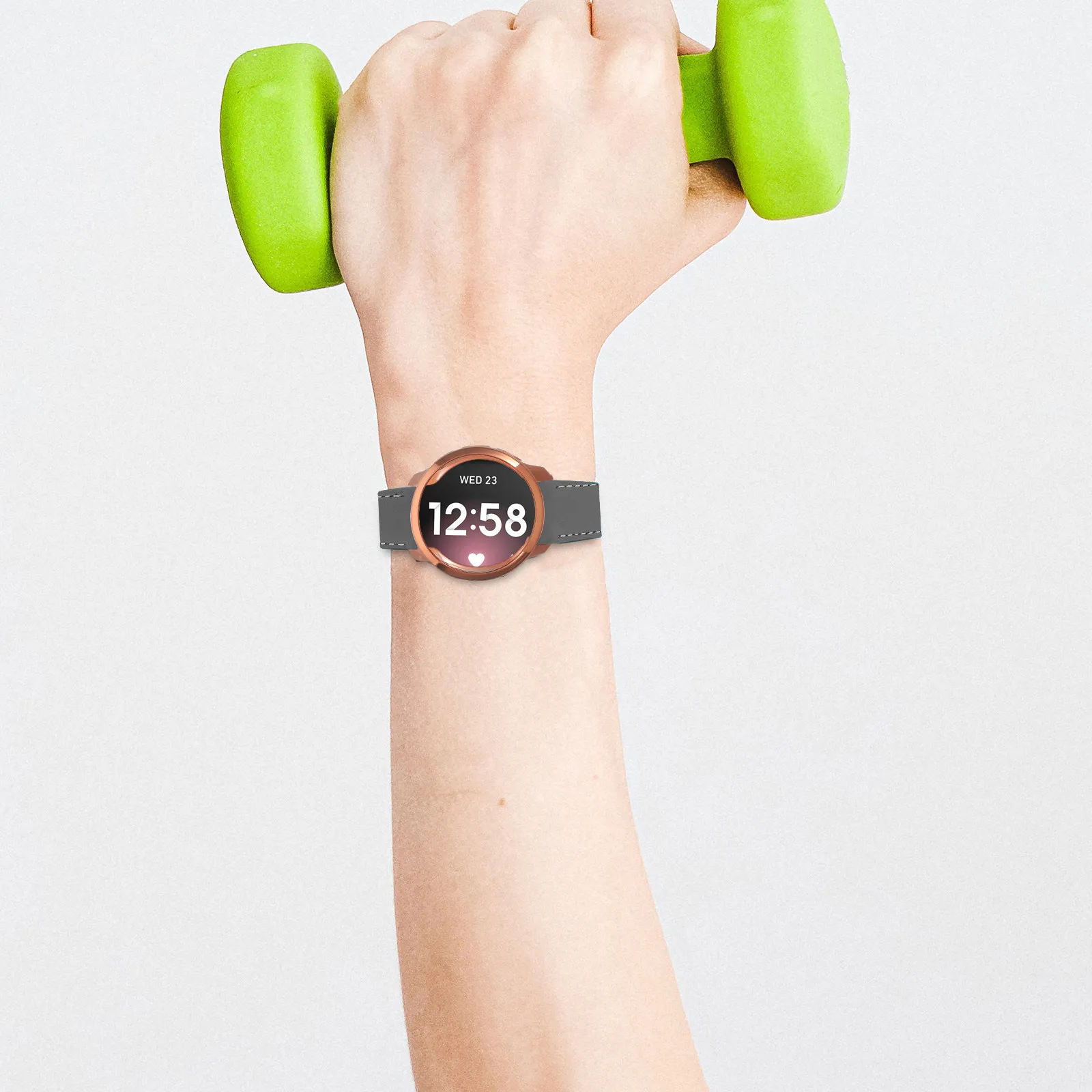 Capa Protetora Flexível de TPU Eletroplaqueada em Ouro Rosê para Smartwatch Forerunner 245 Music Anti-Risco