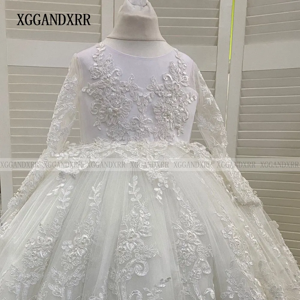 Elegante abito da ragazza di fiore bianco 2025 Abito da festa di nozze Mini principessa Quinceanera Festa di compleanno Abito formale per sorella figlia