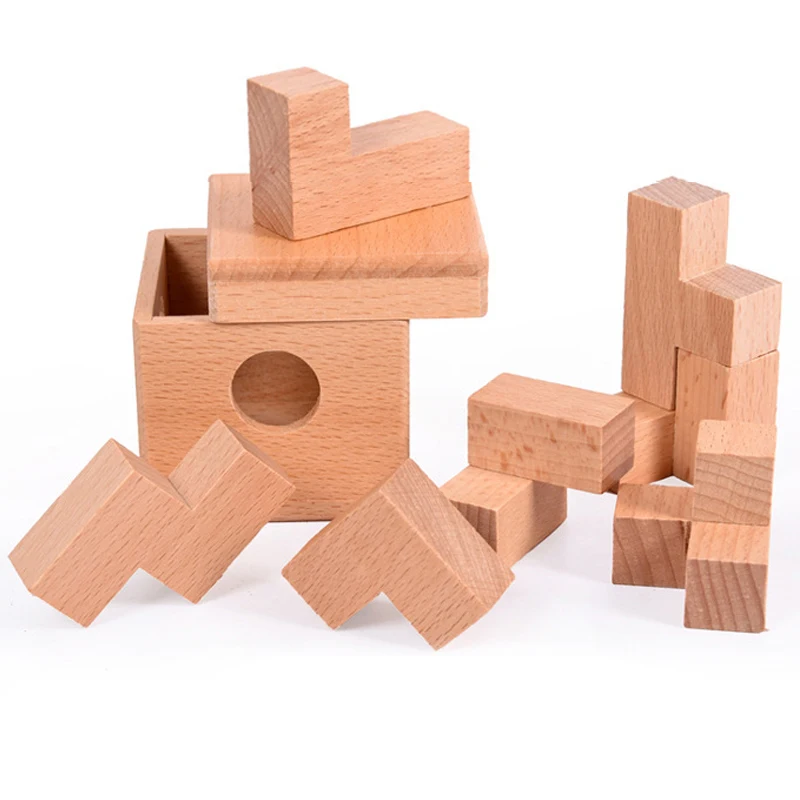 Soma Cube Puzzle in Wood Box Difficult Brain Teasers For Adults Teens Kids IQ Challenge Mind Logic Games Intellectual Toys