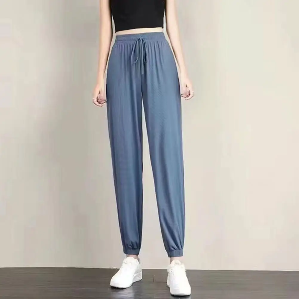 2025 Pantalones de pierna ancha con cintura elástica, pantalones de chándal para mujer, pantalones deportivos ligeros con cintura elástica para mujer, pantalones de chándal de verano para la calle