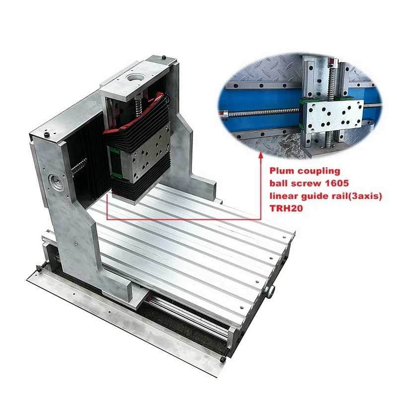 Linear Guide Rail Wood Router Frame 3040L Square Rail Aluminum Table with Iron Gantry Framewwork with Motor Metal Rack 400x300mm