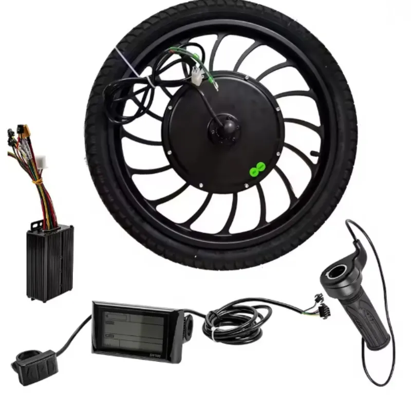 1000w BLDC Hub Motor Front Rear Motor Wheel Drive Skateboard Motorized Integrated Wheel Electric Bike Conversion Kit for 20 inch