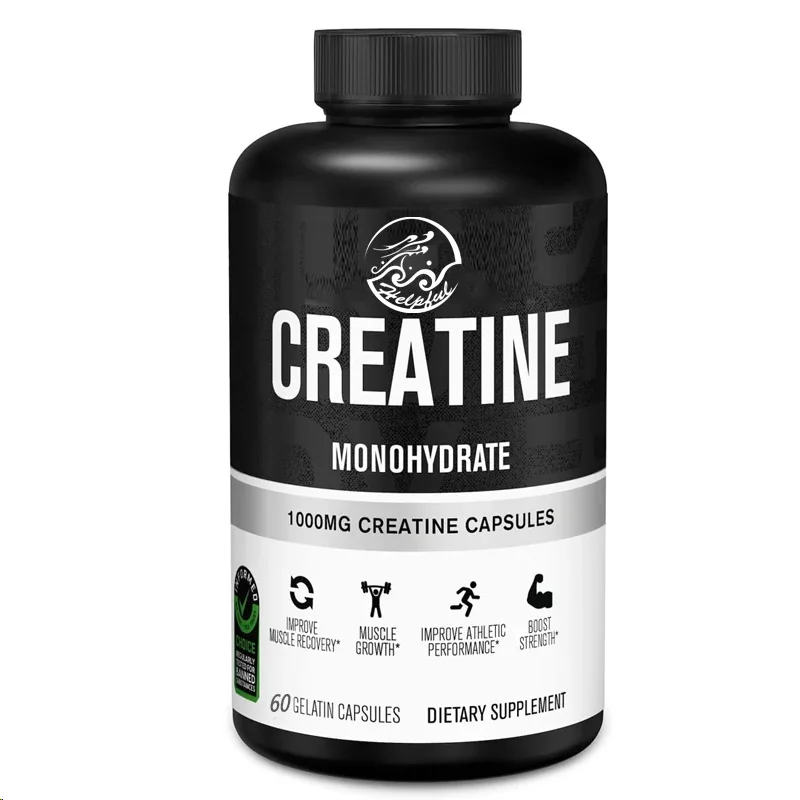 Creatine monohydrate 1000mg capsules - Creatine supplement promotes muscle growth 60 capsules 30 servings vegetarian capsules