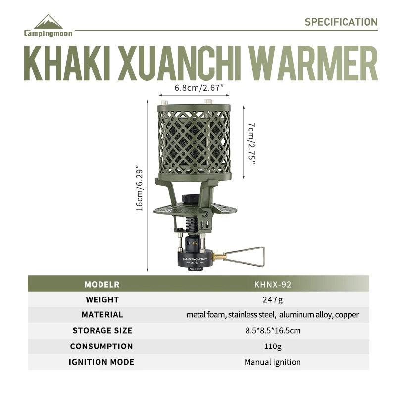 Customized Portable Stainless Steel Adjustable Heating Lamp Durable Stainless Steel Stable Camping Heating Lamp