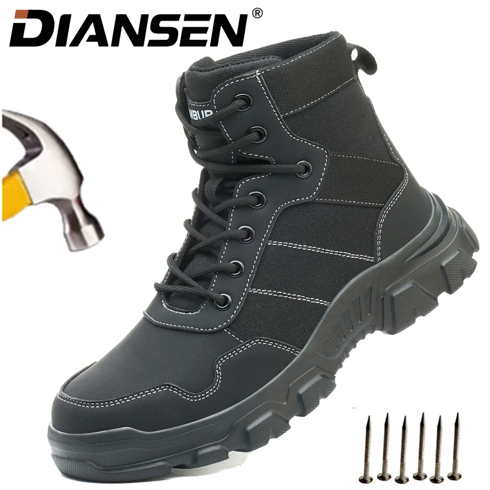 

Water Resistant Slip Resistant Safety Shoes Soft High Top Work Sneakers Anti-smash Anti-Puncture Men Work Shoes for Hiking Boots