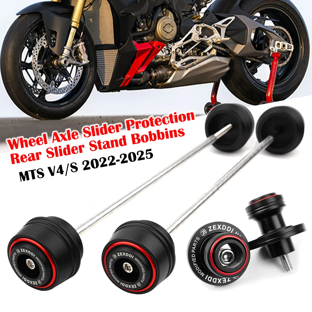 Für DUCATI Multistrada V4 S Sport Rally MTS V4S Zubehör Motorrad Vorderrad-Achsgleitschutz Pad Hinterer Ständer-Schutz – Detail 1