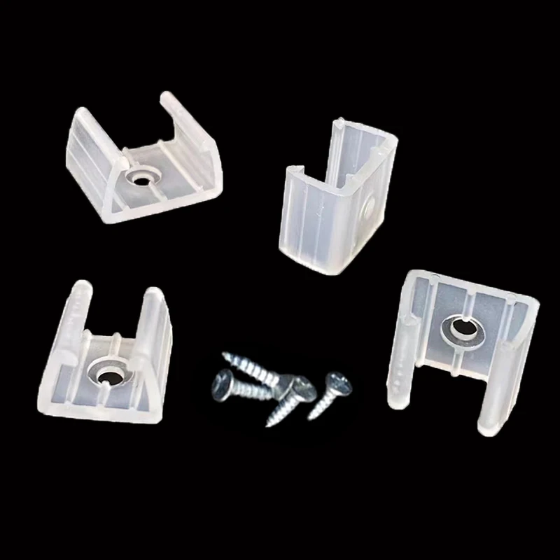 With Screw 5MM 6/8MM 12MM LED Strip Fastener Plastic Fix Clips Holder Connector Kitchen Wall Lighting Accessories For Neon Light