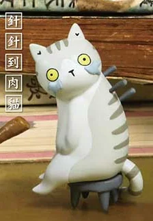 

Genuine Gacha Scale Model Anthropomorphic Cats Doctor Cat Traditional Chinese Medicine Acupuncture Martial Arts Hall
