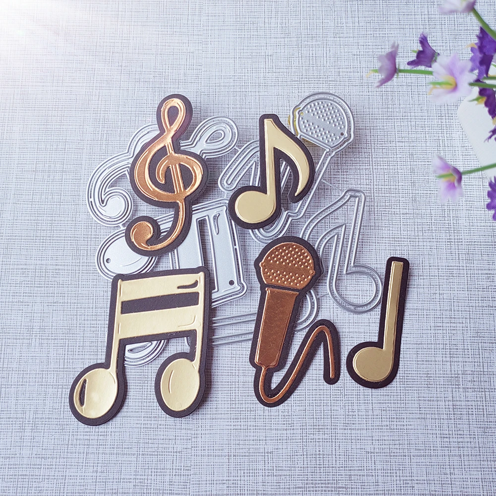 New and beautiful notes and microphone cutting dies scrapbook decoration embossed photo album decoration card making DIY crafts