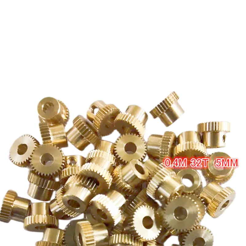 

2PCS/LOT 0.4M 32T Hole 5 mm Diameter Step Copper Gear M4 Outer Diameter 13.6mm