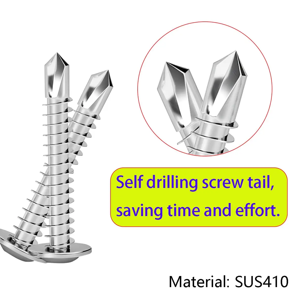 200/20 pz Viti autofilettanti Vite autoperforante Phillips a testa piatta grande in acciaio inossidabile per kit di assortimento di lamiera di legno