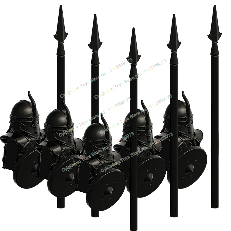 LK0004 Novel Series Armor Soldiers Army Warriors Building Blocks Action Figure Long Spear Accessories Toys For Kids Gifts
