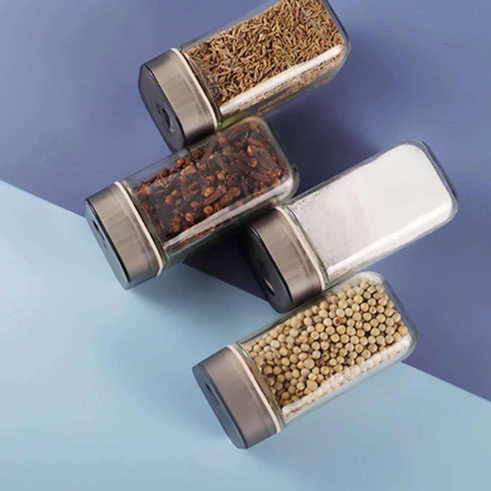 

2Pcs Spice Jars Seasoning Bottles Portable Compact Salt Pepper Shakers Barbecue Condiment Containers Transparent Safe