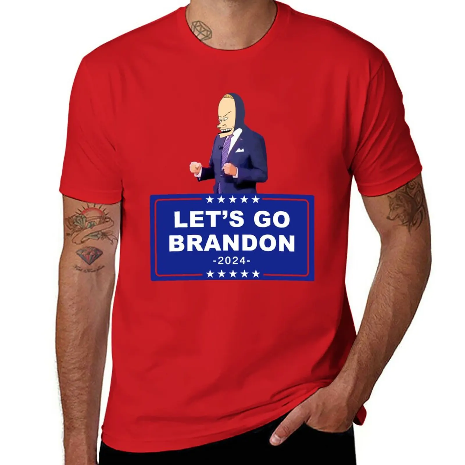 New Let's Go Brandon - Funny Joe Biden Cornholio - Bare Shelves Biden T-Shirt new edition t shirt slim fit t shirts for men