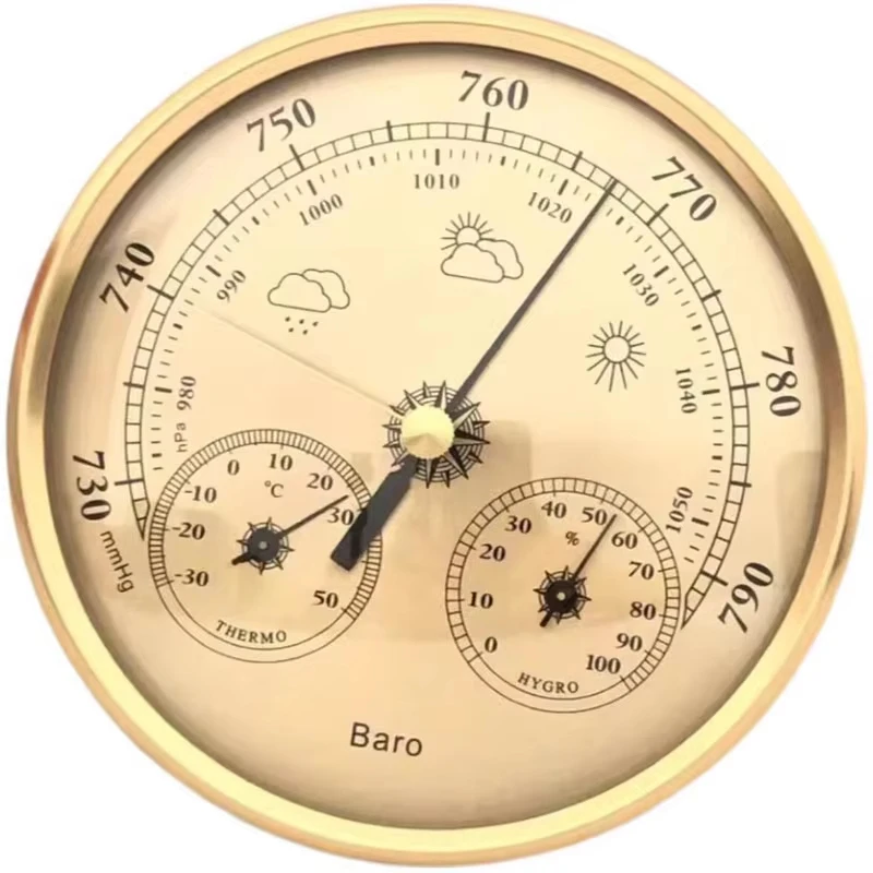 3-in-1 Barometer Thermometer Hygrometer Analog Weather Instrument Wall-Mounted Indoor Monitor