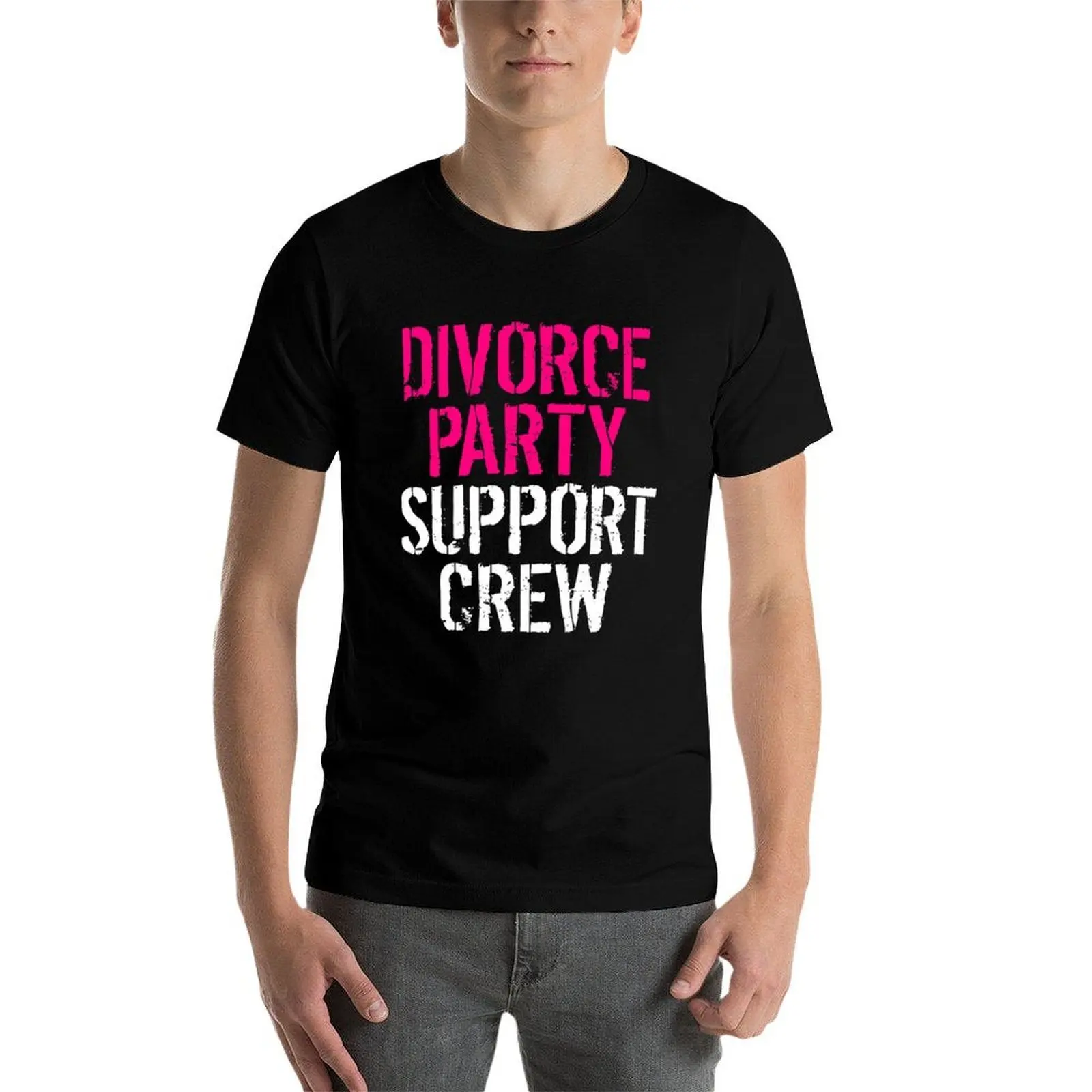 Funny Divorce - Party Support Crew - New Chapter Fresh Start T-Shirt Basic Solid Color Casual Tee Shirt - view 4