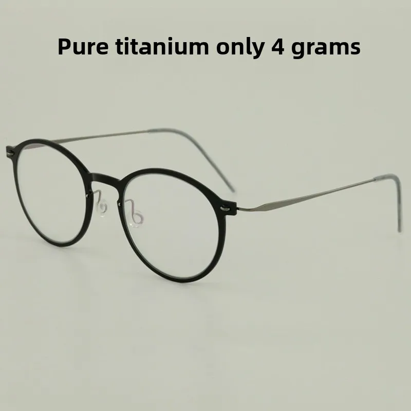 

Denmark Brand Retro Round Glasses Frame Men Screwless Ultralight Eyewear Myopia Prescription Optical Titanium Eyeglasses
