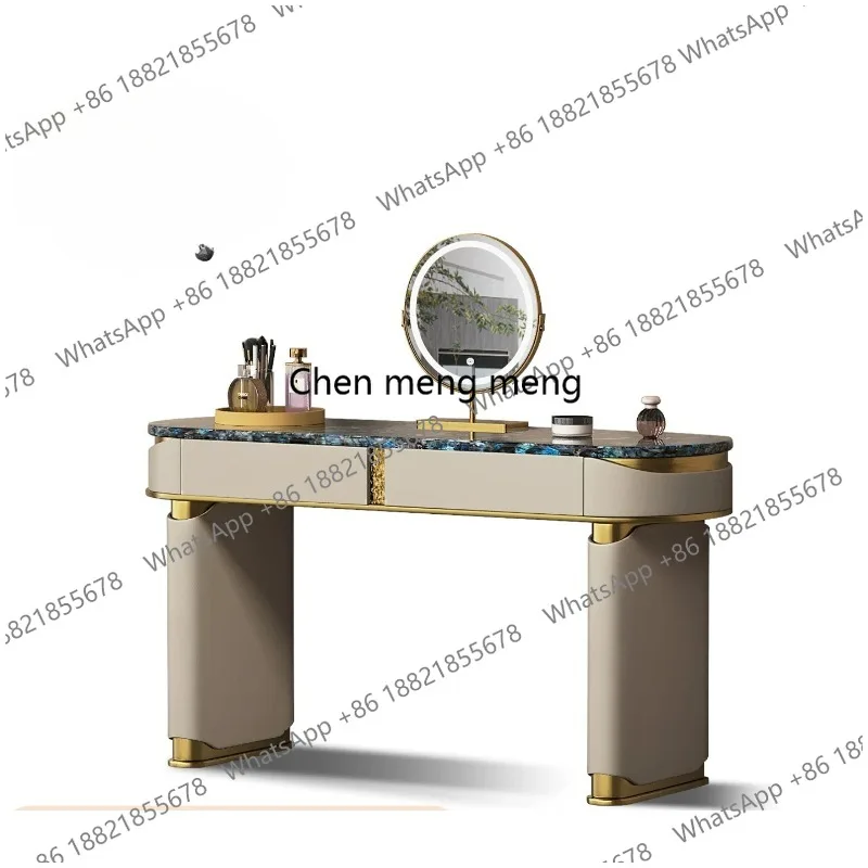 

Light luxury dresser bedroom high-end design marble Italian minimalist metal dressing table