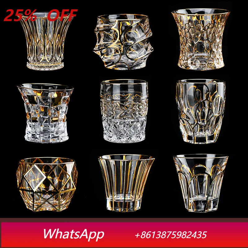 

LH large gold-painted wine glass crystal wine glass