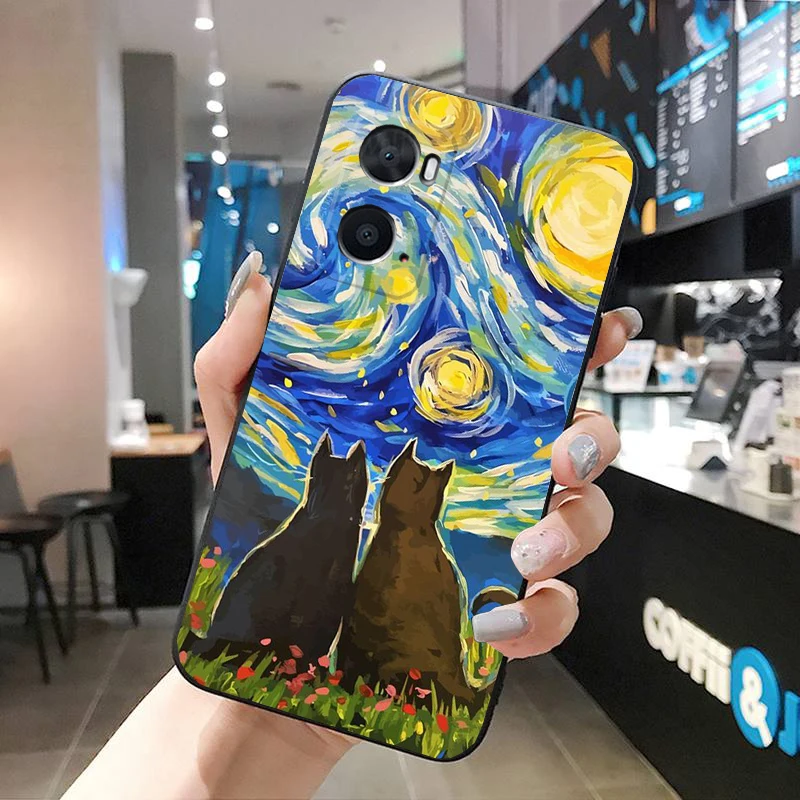 

Cat Starry Night Van Gogh Case For OPPO Realme 10 Pro Plus GT 2 Pro X2 Pro XT C25S 8 7 6 Pro 6i GT Master C3 C21Y X3 SuperZoom
