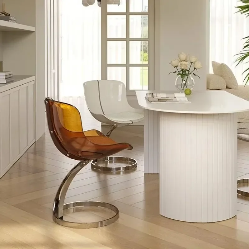Dining chair designer creative restaurant back chair Internet celebrity transparent makeup chair