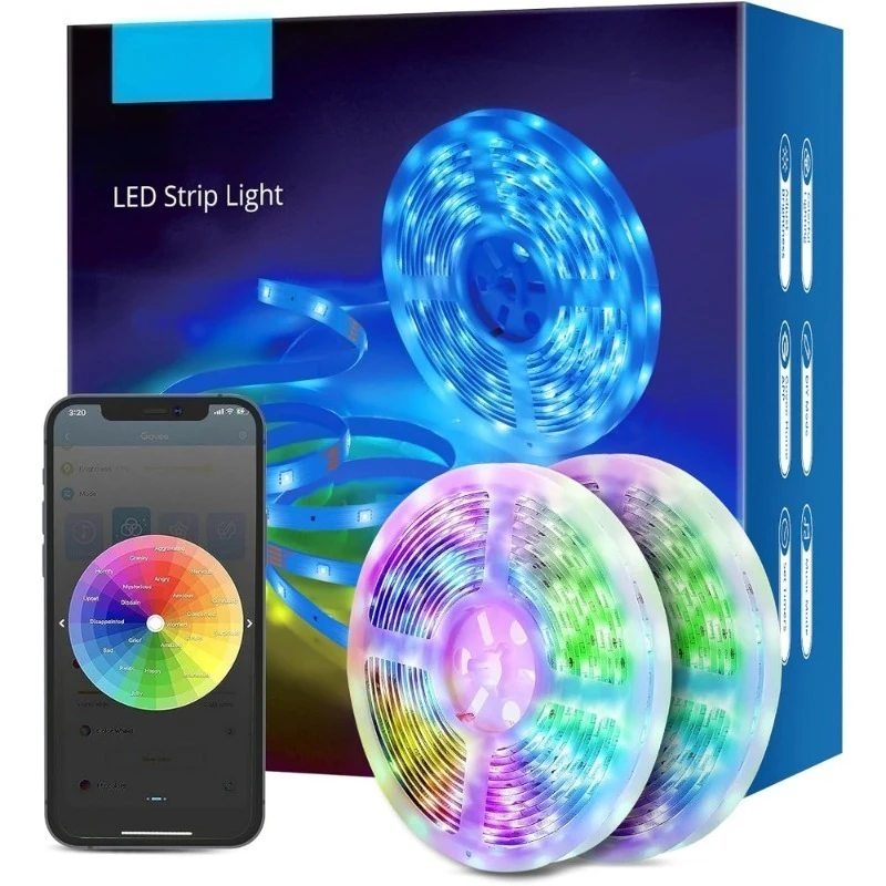 

Smart LED Strip Lights 65.6ft WiFi RGB Music Sync Works with Alexa Google Home DIY Mode Indoor Lighting