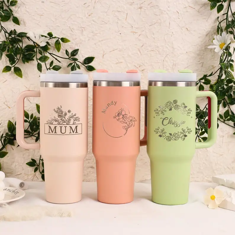 Personalised Large  Bestselling Water Cup With Engraved Name Stainless Steel Thermos Bottle Double-layer Insulation Cold And Hot