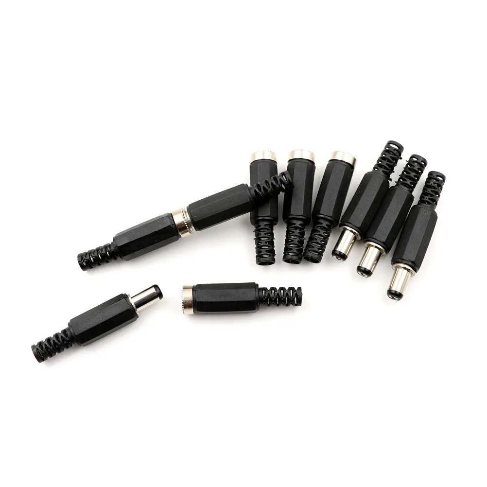 10pcs 12V 3A Panel Mount Jack DC Power Connector Electrical Supplies Plastic Male Plugs + Female Socket